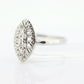 Marquise Signet Ring. Vintage 10k Flower Blossom white Gold Signet Ring. 10k White Gold Statement Ring.
