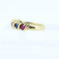 Multi-Color Gem Ring. 10k Eternity Band. Ruby Sapphire Topaz Emerald Amethyst