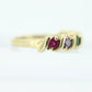 Multi-Color Gem Ring. 10k Eternity Band. Ruby Sapphire Topaz Emerald Amethyst