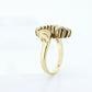 14K Diamond Bypass ring. Total 0.24ct Diamond Wave.  Stacked. Toi et moi band. Yellow Gold ring. Pinky ring