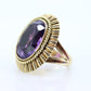 Art Deco Amethyst Ring.  14k Gold and a HUGE 16 ct Amethyst Ring. Size 6.5 Womens. February Amethyst. Art Deco Cocktail Ring.