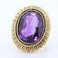 Art Deco Amethyst Ring.  14k Gold and a HUGE 16 ct Amethyst Ring. Size 6.5 Womens. February Amethyst. Art Deco Cocktail Ring.