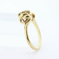 Diamond Cluster Ring. 14k yellow gold Engagement Ring. Marquise Diamond cluster ring. Handmade shank. 0.30ctw Diamonds