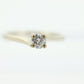 14k White Gold Bypass Diamond 0.20ct Certified Solitaire Engagement Ring. Appraisal included. Wedding ring,  Diamond Engagement for women