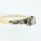 Art Deco Diamond Solitaire filigree Ring. 14k Gold Old European Cut diamond  square Ring  st(207)