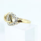 10k Double Heart Ring. 10k Open Interlocking diamond hearts promise ring. st(51/75)