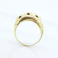 Multi-Color Gem Ring. 14k Yellow Gold ring. Bubble Garnet Citrine Topaz. Bezel set gems. st(99/11)