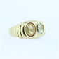 Multi-Color Gem Ring. 14k Yellow Gold ring. Bubble Garnet Citrine Topaz. Bezel set gems. st(99/11)