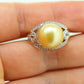 South Sea Pearl ring. 14k Gold South Sear Pearl and diamond ring. Large South Sea pearl solitaire ring. st(275/11)