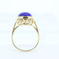 14k Lapis Lazuli  Ring. Lapis bezel set into filigree setting. Very unique. St(77/11) Sz7