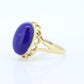 14k Lapis Lazuli  Ring. Lapis bezel set into filigree setting. Very unique. St(77/11) Sz7
