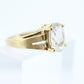 10k Aquamarine ring. Large Aquamarine solitaire ring. Aquamarine gem. Light Aquamarine 10k yellow gold st(55/11)