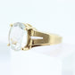 10k Aquamarine ring. Large Aquamarine solitaire ring. Aquamarine gem. Light Aquamarine 10k yellow gold st(55/11)