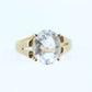 10k Aquamarine ring. Large Aquamarine solitaire ring. Aquamarine gem. Light Aquamarine 10k yellow gold st(55/11)