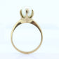 Victorian Pearl Claw Set ring. 10k Yellow Gold victorian solitaire ring. st(60/55)
