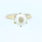 Victorian Pearl Claw Set ring. 10k Yellow Gold victorian solitaire ring. st(60/55)