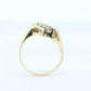 Diamond Bypass ring. 14k Yellow Gold Diamond ring. Diamond cluster. Diamond straight. Pinky ring elegant st(165/11)