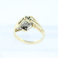 Diamond Bypass ring. 14k Yellow Gold Diamond ring. Diamond cluster. Diamond straight. Pinky ring elegant st(165/11)