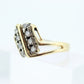 Diamond Bypass ring. 14k Yellow Gold Diamond ring. Diamond cluster. Diamond straight. Pinky ring elegant st(165/11)