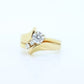14k Bypass Diamond  Ring set. Wedding set. Engagement set. Bridal ring set. Diamond ring kit. st(250/11)