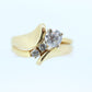 14k Bypass Diamond  Ring set. Wedding set. Engagement set. Bridal ring set. Diamond ring kit. st(250/11)