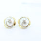 14k Large MABE Pearl Stud earrings st(71/50)