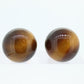 18k Natural Tigers Eye Ball stud earrings. 10mm Tiger's Eye Cat's Eye Sphere stud earring. Screw Backs st(40/11)