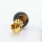 18k Natural Tigers Eye Ball stud earrings. 10mm Tiger's Eye Cat's Eye Sphere stud earring. Screw Backs st(40/11)