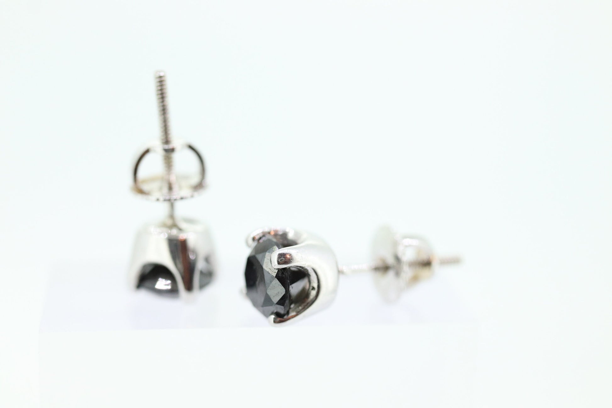 Black Diamond stud earrings. 14k Stud posts with 1.67ctw Diamonds. Jet Black. stock 160/11