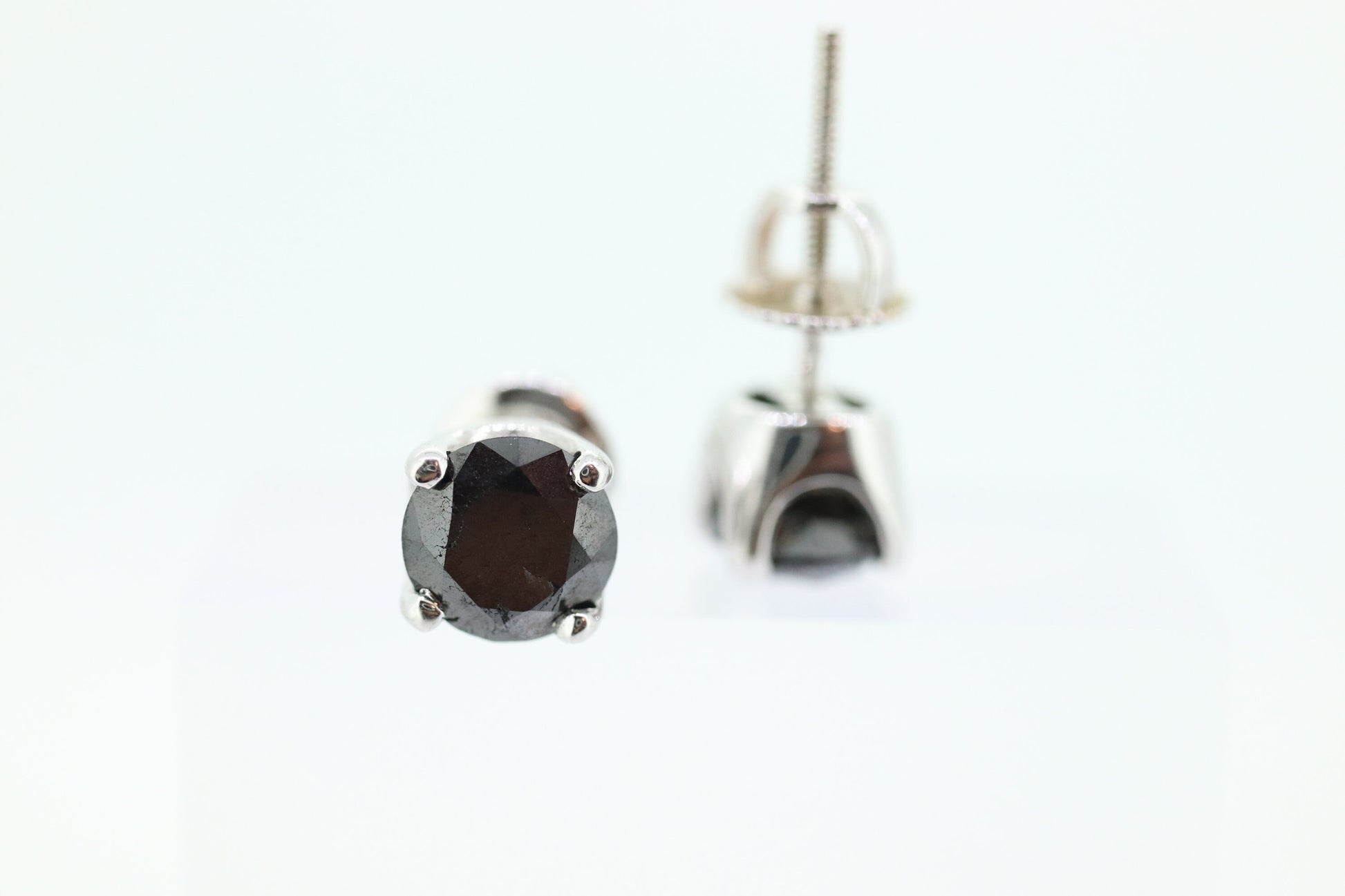 Black Diamond stud earrings. 14k Stud posts with 1.67ctw Diamonds. Jet Black. stock 160/11