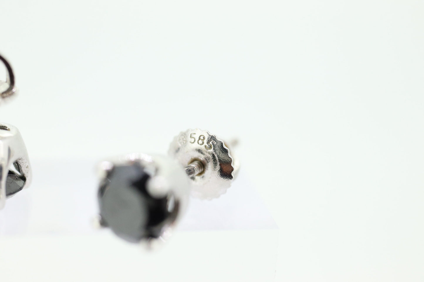 Black Diamond stud earrings. 14k Stud posts with 1.67ctw Diamonds. Jet Black. stock 160/11