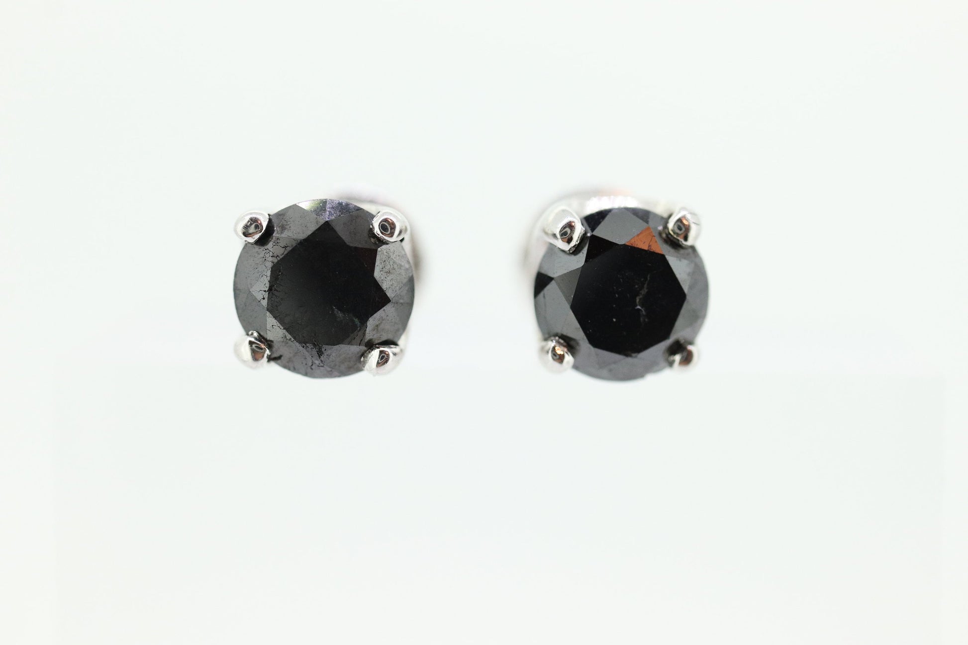 Black Diamond stud earrings. 14k Stud posts with 1.67ctw Diamonds. Jet Black. stock 160/11