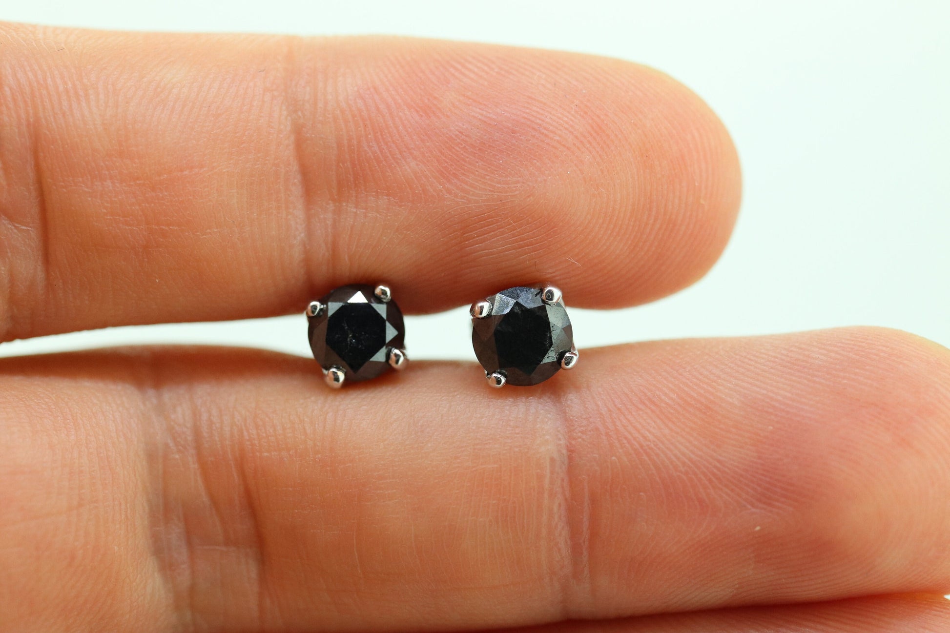 Black Diamond stud earrings. 14k Stud posts with 1.67ctw Diamonds. Jet Black. stock 160/11