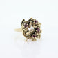Flower Ruby Set Cocktail ring. Rose Ring 14k Gold with shadows. Flower Ring. (199)