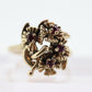 Flower Ruby Set Cocktail ring. Rose Ring 14k Gold with shadows. Flower Ring. (199)