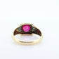 10k Large Ruby and Diamond ring. Mens or Womens Heavy Ruby signet ring. sz 11.