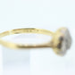 18k Diamond Daisy Cluster ring. Made in Birmingham UK England 1989. 750 18ct White Yellow Diamond Ring. st(135)