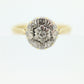 18k Diamond Daisy Cluster ring. Made in Birmingham UK England 1989. 750 18ct White Yellow Diamond Ring. st(135)
