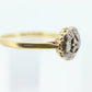 18k Diamond Daisy Cluster ring. Made in Birmingham UK England 1989. 750 18ct White Yellow Diamond Ring. st(135)