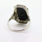 Art Deco Onyx and Diamond Ring. 14k Filigree White Gold Onyx and Diamond ring. Mourning Victorian Antique ring st(192)