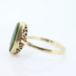 10k Green Agate Marquise Jade Jadeite ring. 10k Bezel Set marquise cabochon green jadeite ring. st(73)