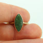 10k Green Agate Marquise Jade Jadeite ring. 10k Bezel Set marquise cabochon green jadeite ring. st(73)