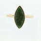 10k Green Agate Marquise Jade Jadeite ring. 10k Bezel Set marquise cabochon green jadeite ring. st(73)