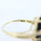 14k ONYX and diamond ring. Marquise Navette Onyx Prong set victorian mourning ring. st(136)