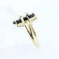 14k ONYX and diamond ring. Marquise Navette Onyx Prong set victorian mourning ring. st(136)