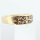 14k Double Row Diamond Wedding Band. Two row diamond channel ring eternity infinity wide band. Comfort fit. st(119)