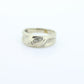 Textured 10k White Gold Band. 10k Engraved and Textured Wedding ring with tiny diamond melees. st(63/25)