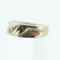 Textured 10k White Gold Band. 10k Engraved and Textured Wedding ring with tiny diamond melees. st(63/25)