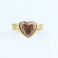 10k Heart Ring. 10k Textured heart promise ring. 10k Rose and Yellow Gold. Cute Heart Ring. Bezel set. st(101/20)