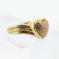10k Heart Ring. 10k Textured heart promise ring. 10k Rose and Yellow Gold. Cute Heart Ring. Bezel set. st(101/20)